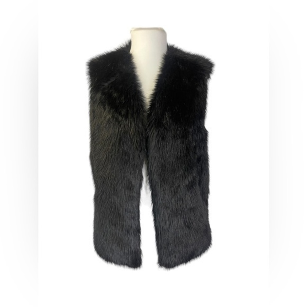 WAYF Faux Fur Black Vest S